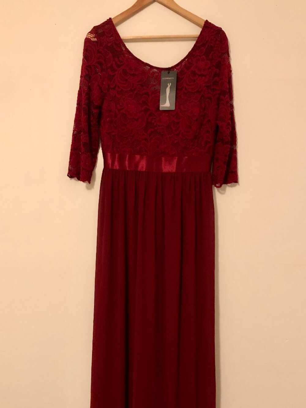 Ever Pretty Burgundy Lace Top Chiffon Maxi Evening Dress NWT Plus Size 2XL (12)
